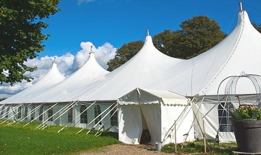 spacious blue portable restrooms organized at a fairground, allowing for comfortable use by individuals of all ages in Oakmont